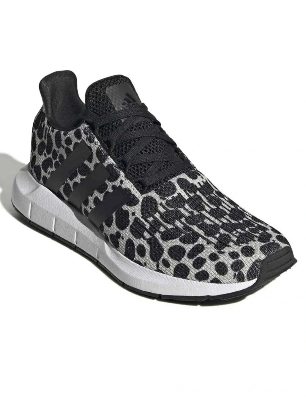 Adidas Swift Run Women's Leopard Print Running Shoes Black & White Size 7.5